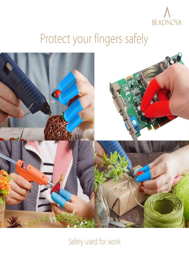 BEADNOVA Finger Cot Silicon Finger Gloves Protector for Electronic Repair Painting Jewelry Cleaning Crafting Industrial Apply (Pack of 6-3 Size, Blue & Red Color) - Image 4